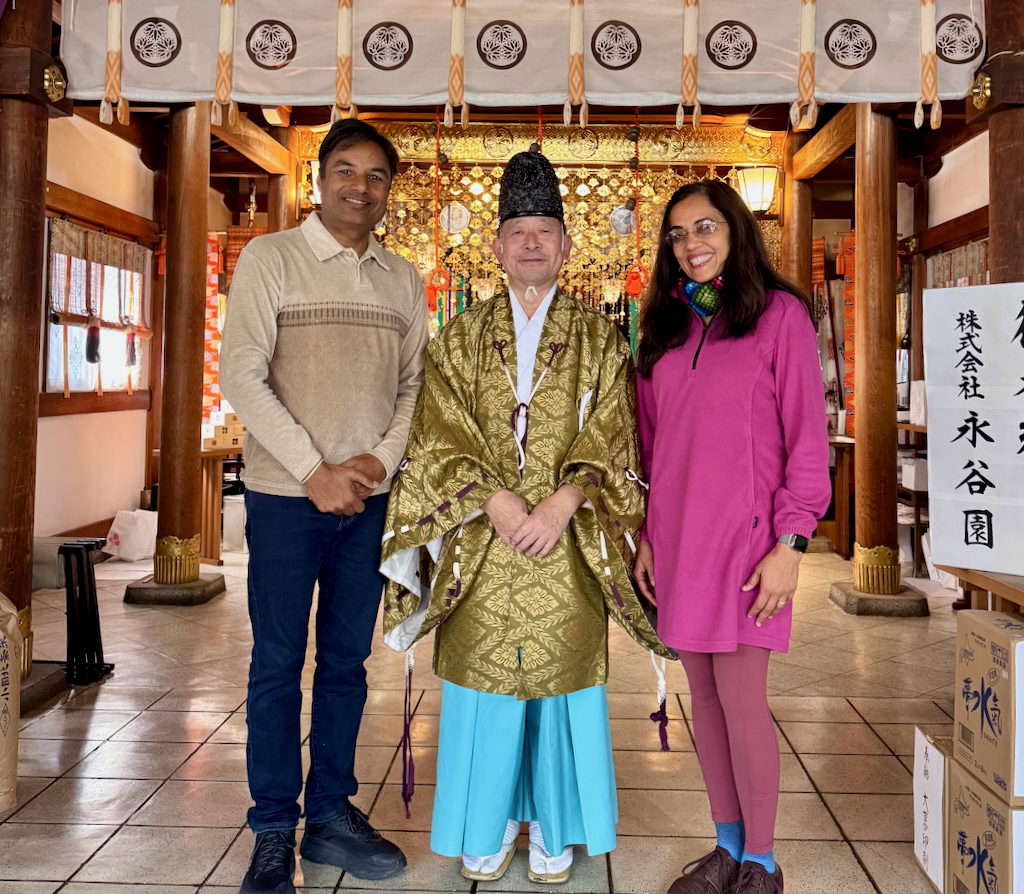 With the priest, after a Kigansai prayer