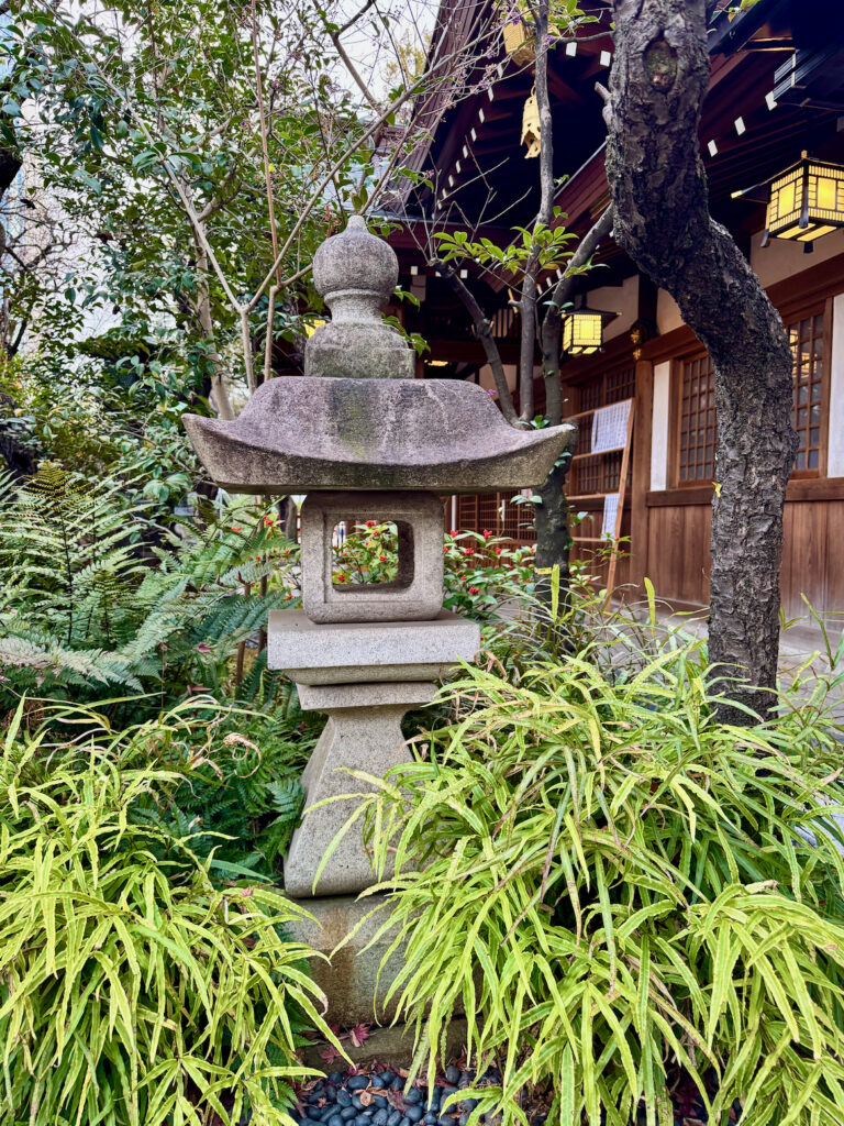 One of numerous stone lamps at Atago Jinja in Tokyo