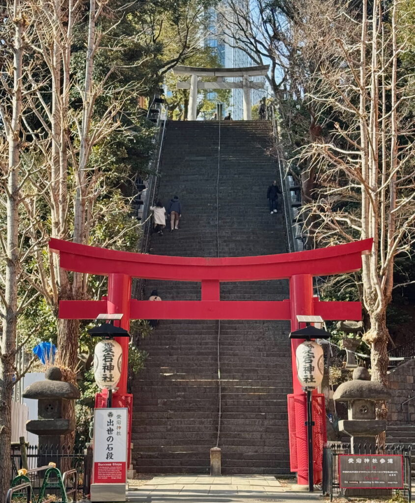 Steps of success or 'Shusse no Ishidan' in Japanese at Atago Jinja in Tokyo