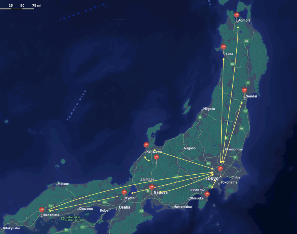 1-day or 2-day trips from Japan using the Japan Rail pass