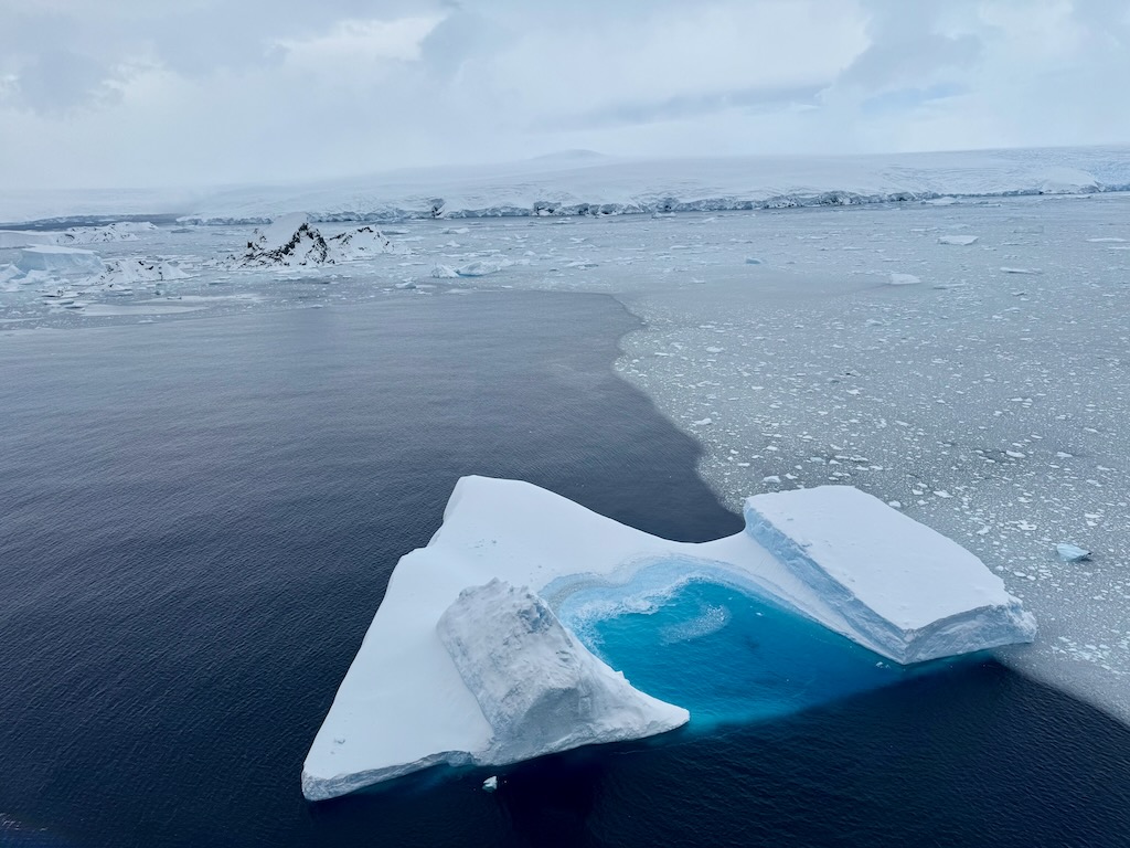Flying over Bone Bay, Antarctica