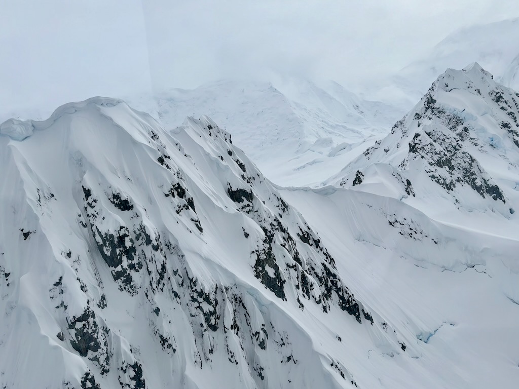 Flying over Borgan Bay, Antarctica