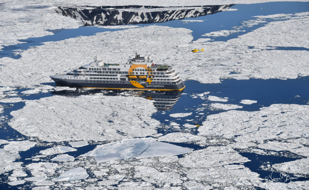 Ultramarine and helicopter near Vega Island