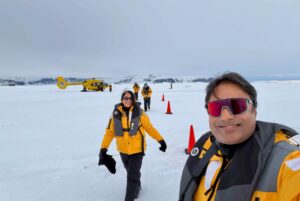 Nirmal and Jyoti on Snow Hill Island, Antarctica