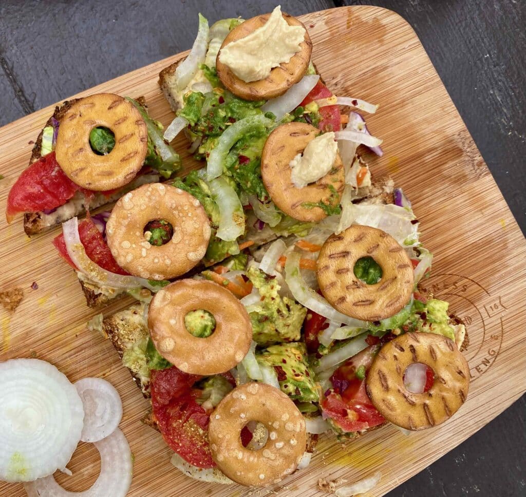 A lunch sandwich we made in Yellowstone National Park, during the COVID pandemic. Staying safe and free to enjoy picnics. 