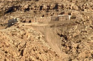 Wide view of Mar Mattai Monastery perched on the hillside above the Nineveh Plains, northern Iraq