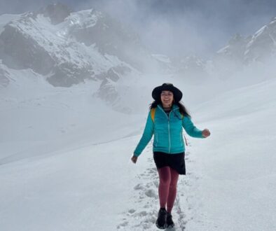Hiking on a glacier