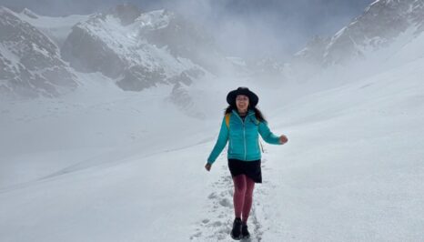 Hiking on a glacier
