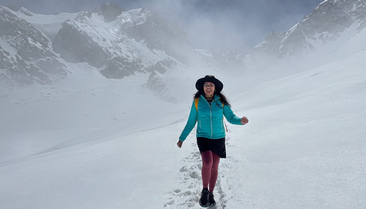 Hiking on a glacier