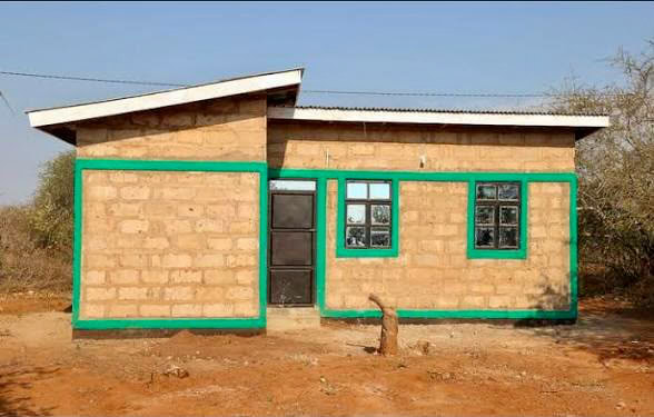 A small government-built house in Msomera, built for relocated Ngorongoro residents